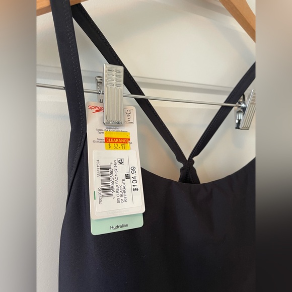 NWT** SPEEDO SIS ColorBlock Racerback One Piece Swimsuit | L | Black - Picture 9 of 14